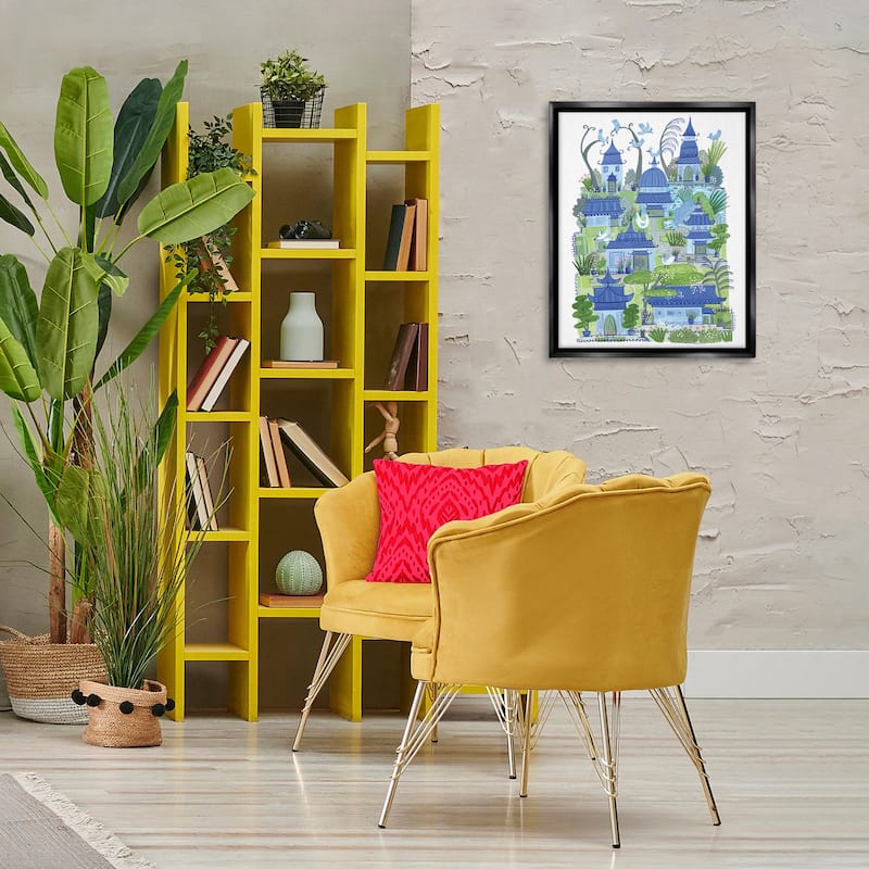 Stupell Charming Village Buildings Framed Floater Canvas Wall Art Design By Kay Widdowson