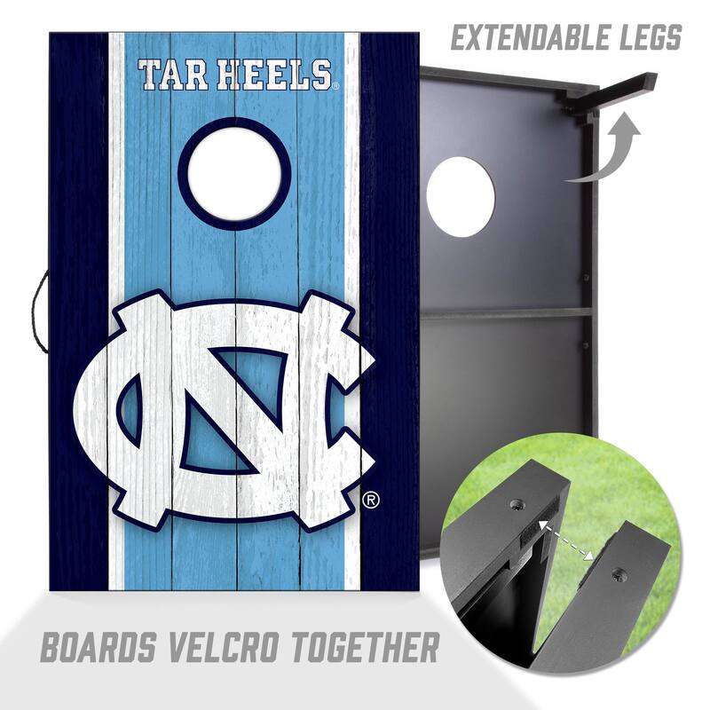 North Carolina Tar Heels NCAA Compact 2x3 Tailgate Cornhole Board Set
