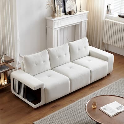 Modern Deep Seat Sofa Fabric Couch, 3 Seater Sofa for Living Room