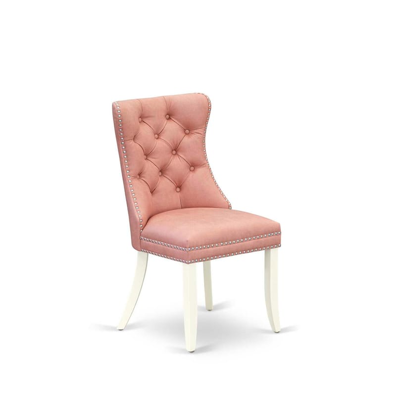 Parson Dining Chairs Set of 2 - Upholstered Kitchen Chairs with Nailhead Trim - Modern Beige Red Accent Chairs