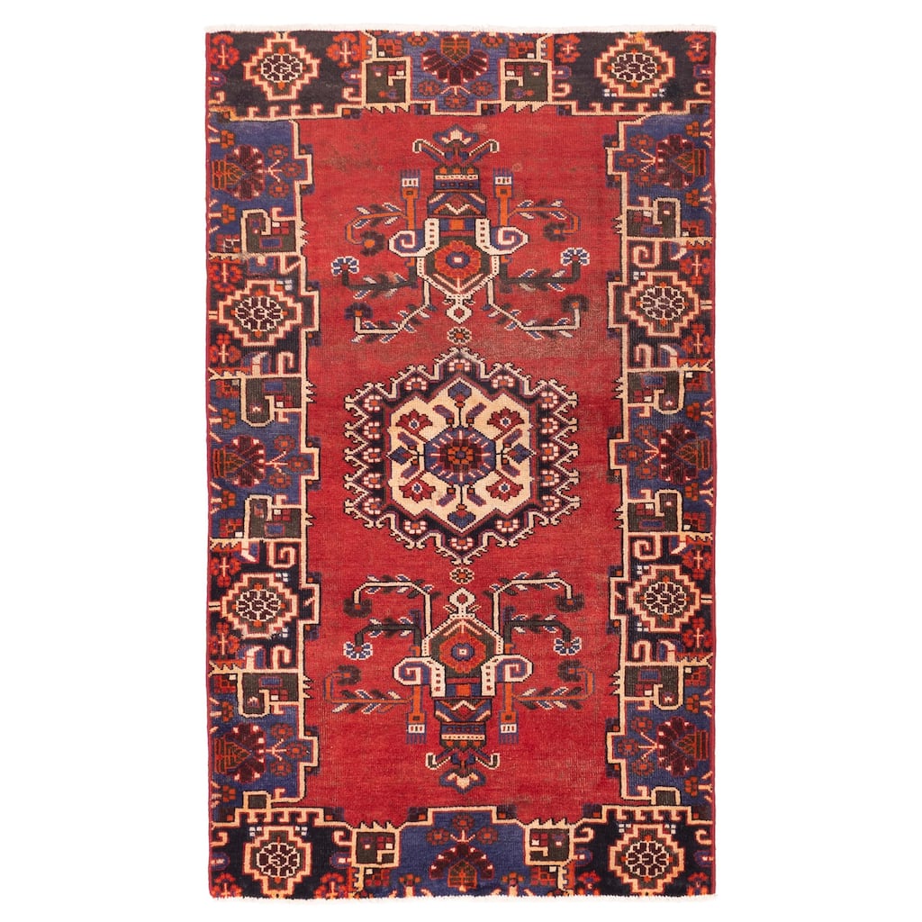 ECARPETGALLERY Hand-knotted Andelz Red Wool Rug - 4'0 x 7'3