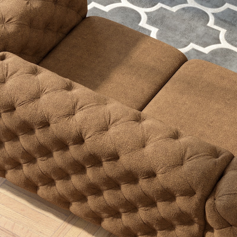 Corvus Chesterfield Aosta Tufted Velvet Loveseat