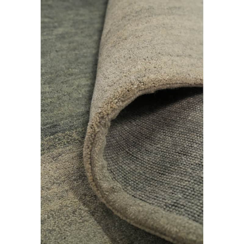 Hand Knotted Oriental 100% Wool Carpet Modern Stripe Greys & Charcoal Gabbeh Area Rug - 6' 8'' X 5' 0''