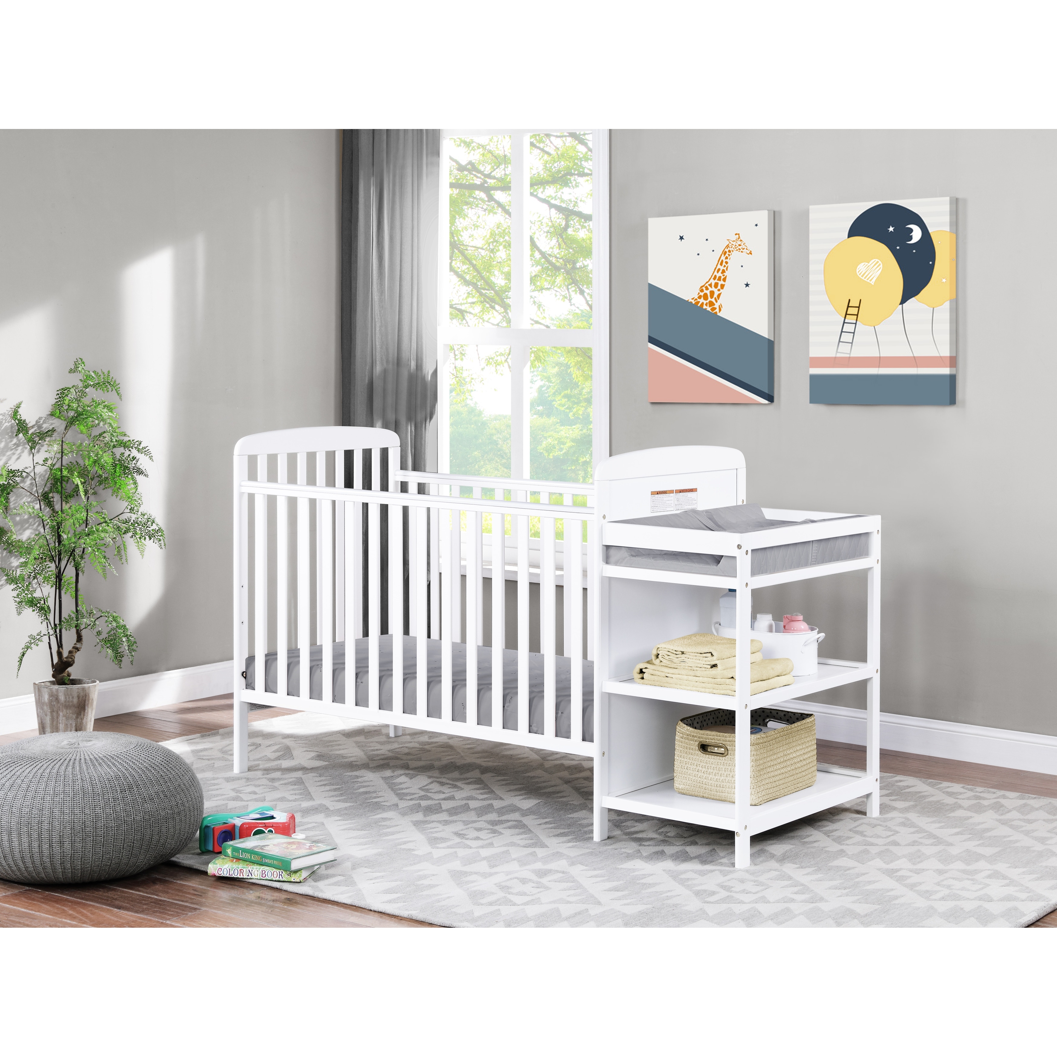 Convertible Crib Crib With Built In Changing Table Classic White