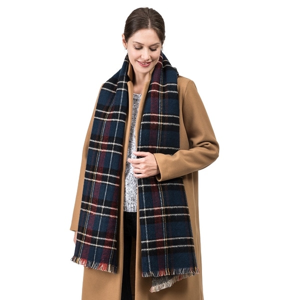 Glitzhome 6?L Cashmere-like Plaid Scarf with Fringes. Opens flyout.