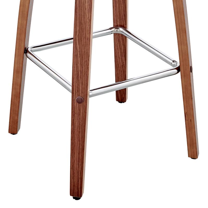 Arabela Faux Leather and Wood Swivel Counter Stool - Walnut
