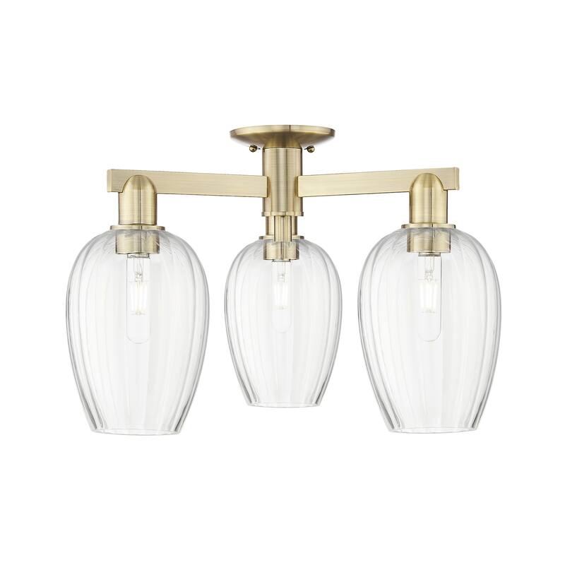 Innovations Lighting 716-3F-14-24 Preston Semi-Flush Flute Preston 3