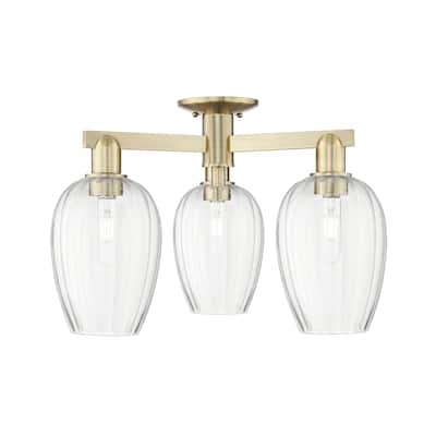 Innovations Lighting 716-3F-14-24 Preston Semi-Flush Flute Preston 3
