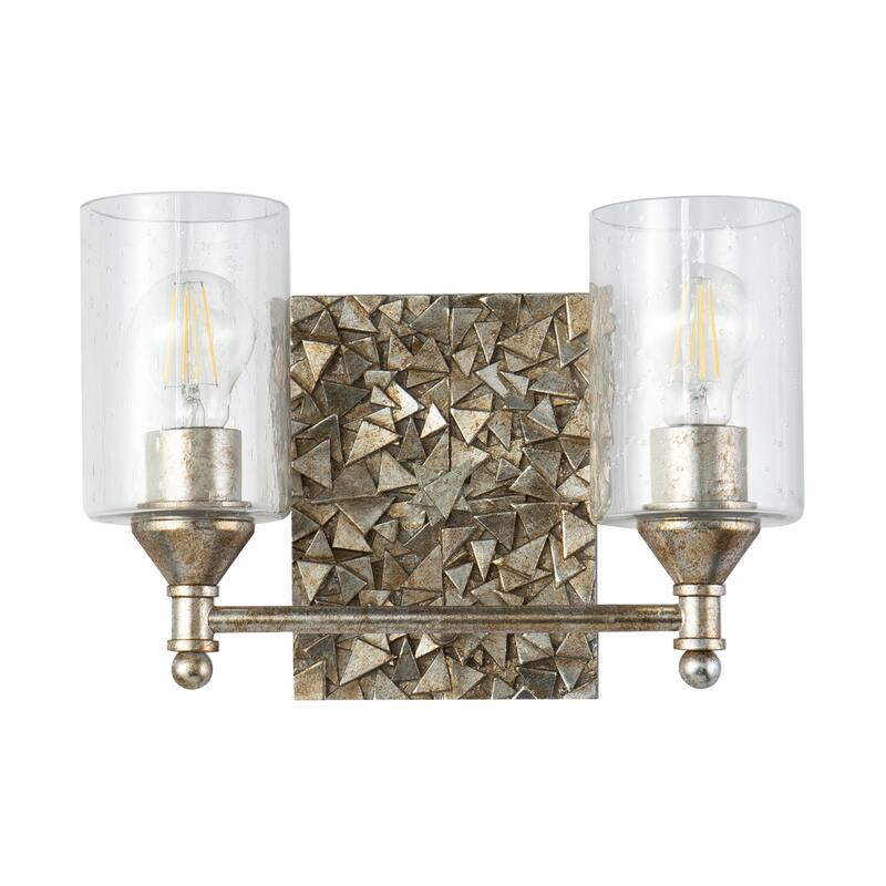 Antique Silver 2 Light Vanity Lighting Fixture