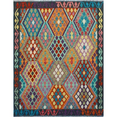 Flatweave Tahu Black/Red Rug - 5'1" x 6'9"
