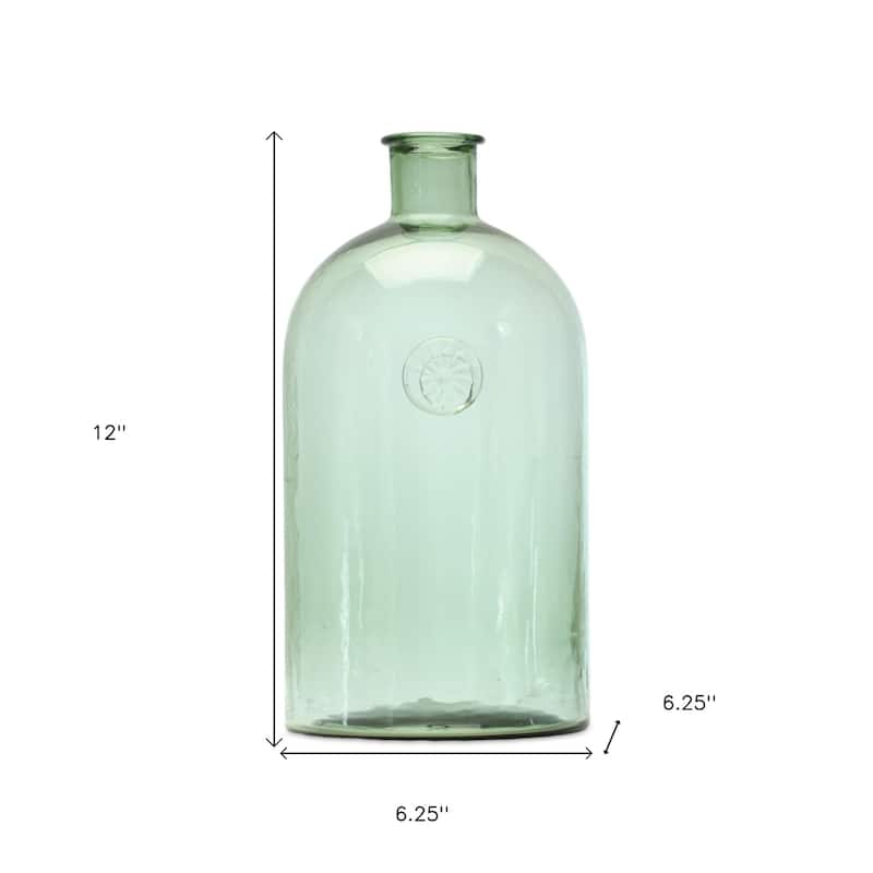 Sage Green Glass Table Vase for Living Room Display Decor