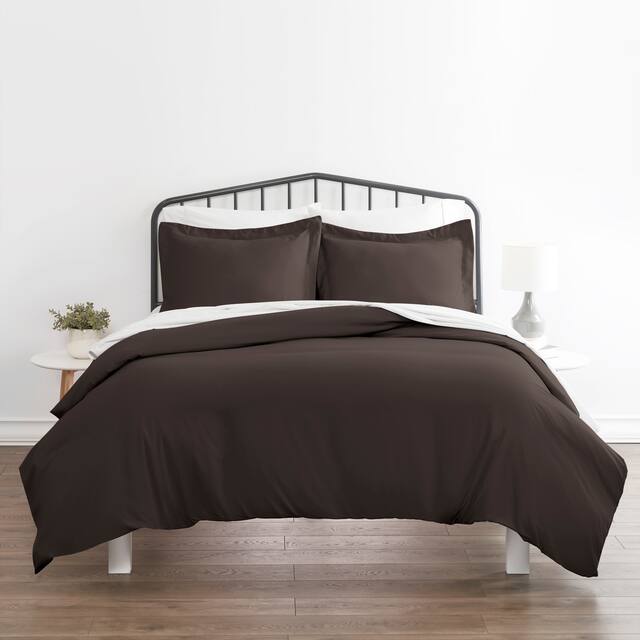 Becky Cameron Hotel Quality 3-Piece Oversized Duvet Cover Set - Chocolate - Full - Queen