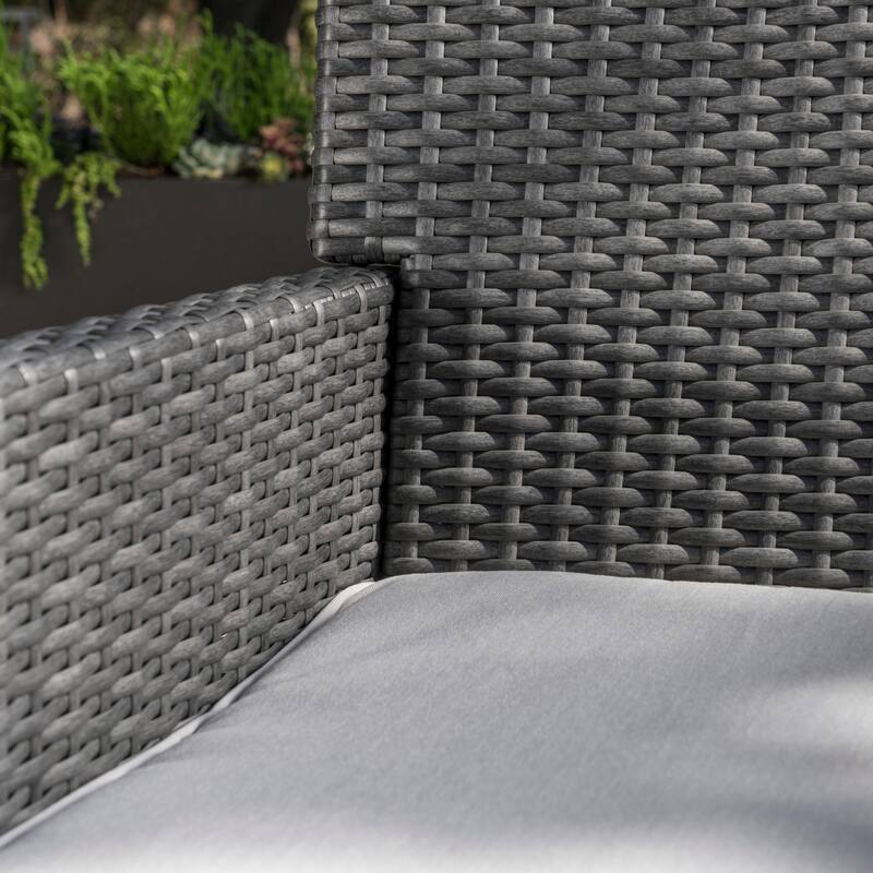 Cypress Outdoor 5-piece Round Wicker Dining Set with Cushions & Umbrella Hole by Christopher Knight Home