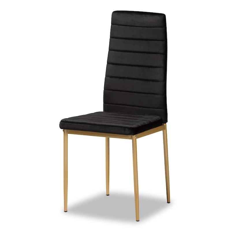 Armand Modern Glam and Luxe Fabric and Metal Dining Chair Set (4PC)