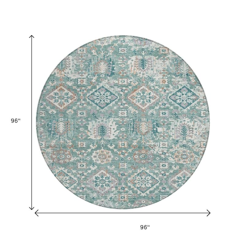 HomeRoots Floral Medallion Traditional Rectangle Outdoor Rug