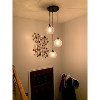 Shop Uptown 3 Light Clear Globe Cluster Pendant Overstock 8617603