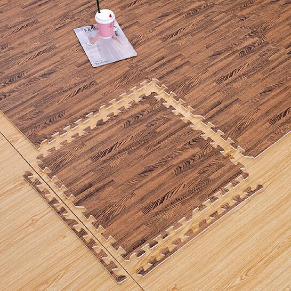 Wellco 24x24 x0.47in.Wood Grain Interlocking Foam Floor Mat 4 Pack 24 24 0.47 in On Sale Bed Bath Beyond 37421568