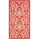SAFAVIEH Courtyard Bettylou Indoor/ Outdoor Damask Area Rug - 2' x 3'7" - Red/Natural
