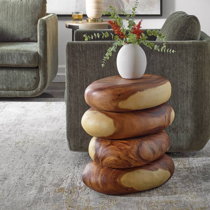 Solid Wooden End Table - 20.5" - Brown