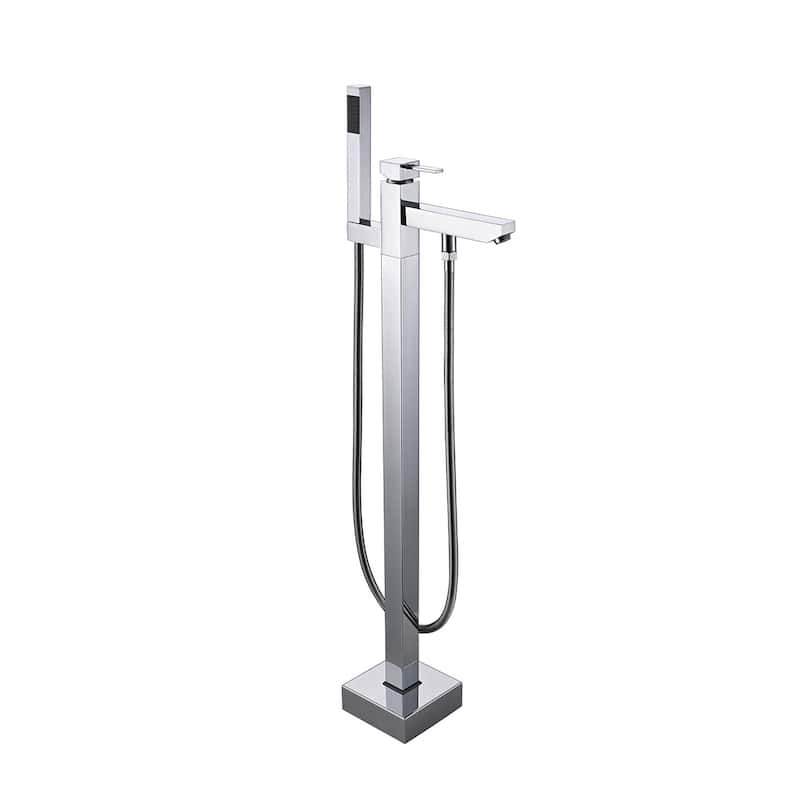 Topcraft Floor Mounted Bathtub Filler with Handheld Showerhead - Chrome