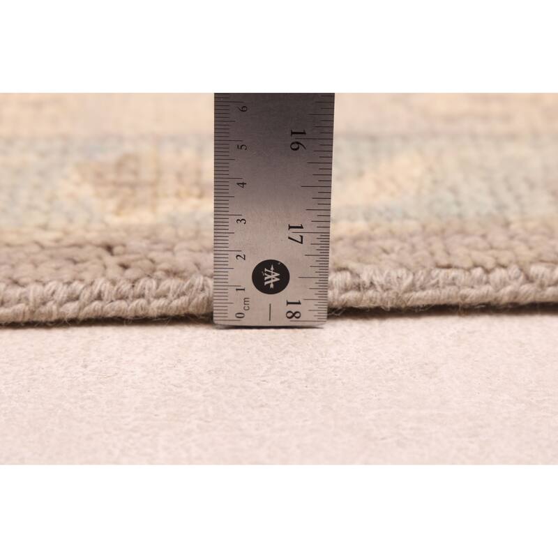 ECARPETGALLERY Hand-knotted Modern Oushak Grey Wool Rug - 8'7 x 11'10