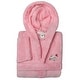 preview thumbnail 6 of 17, Sweet Kids 100% Polyester SUPER PLUSH Double Brushed Hooded Bathrobe - JET PLANE Pink - L
