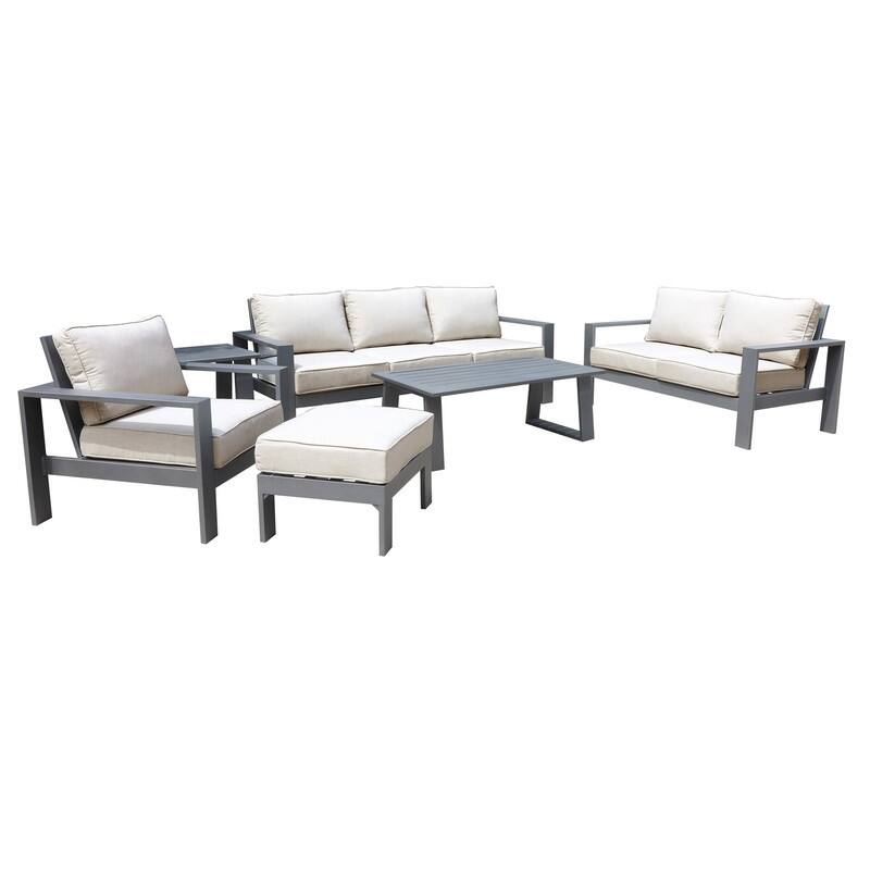 Katalla Aluminum 6-piece Deep Seating Set with Coffee Table by Havenside Home