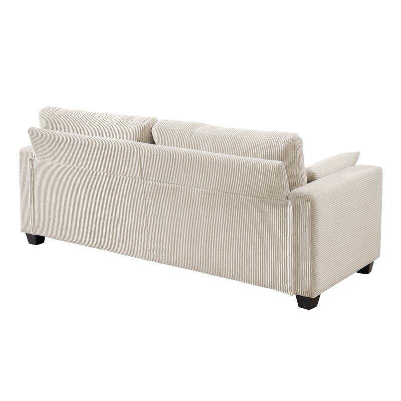 Modern Loveseat Sofa for Living Room, Removable Cover, Spring Cushions, Solid Wood Frame, Wide Armrest for Small Space