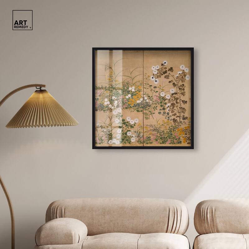 Flowering Plants in Autumn Shadowbox by Art Remedy
