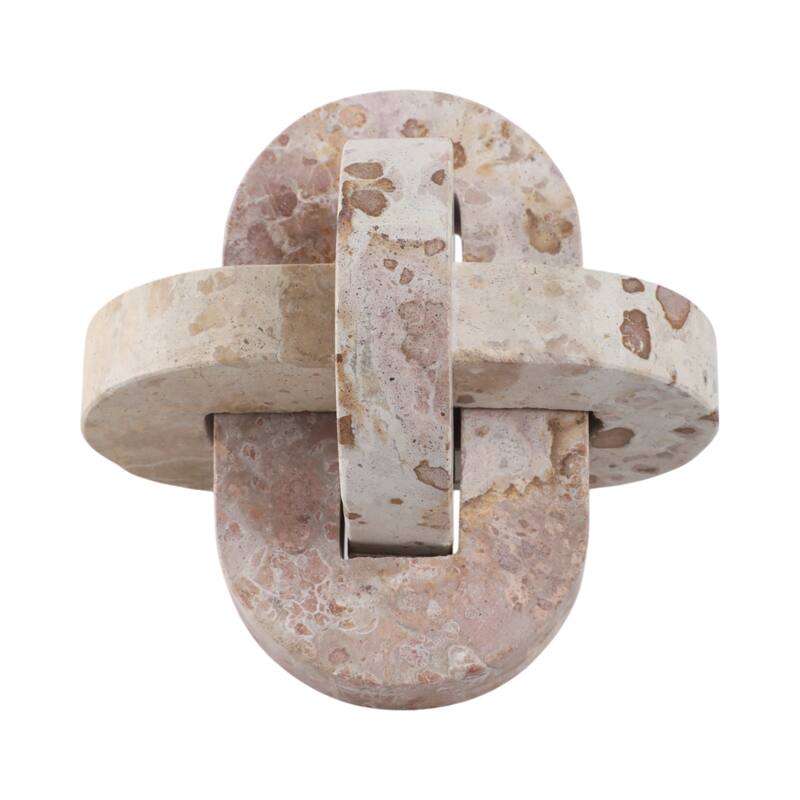 Stone Marble Decorative Object Interlocking Sculptural Form Accent