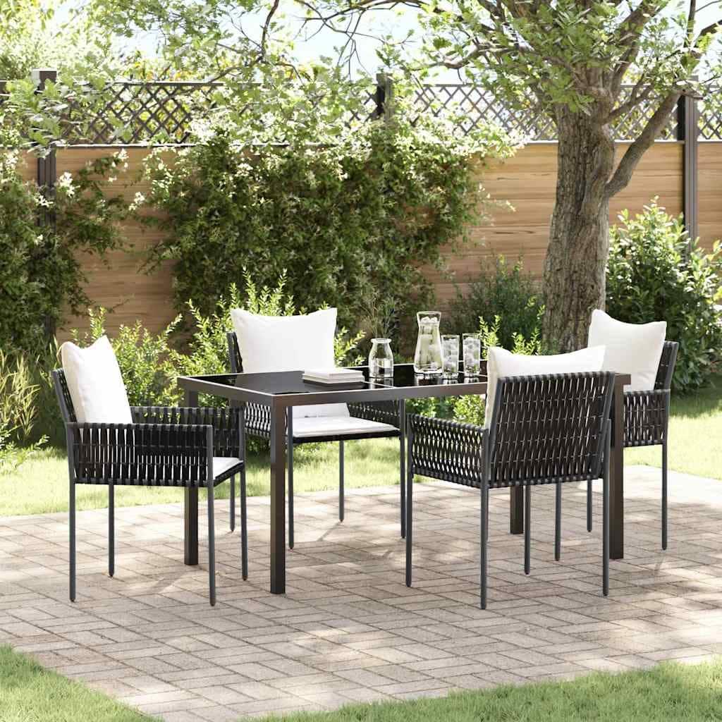 vidaXL Garden Dining Set Brown and Black PE Rattan