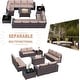 preview thumbnail 108 of 125, Kullavik 13 Pieces Outdoor Patio Furniture Set with Fire Pit Table w/ Wide Armrests