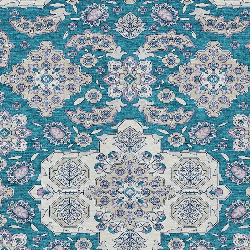 HomeRoots Medallion Traditional Rectangle Outdoor Rug