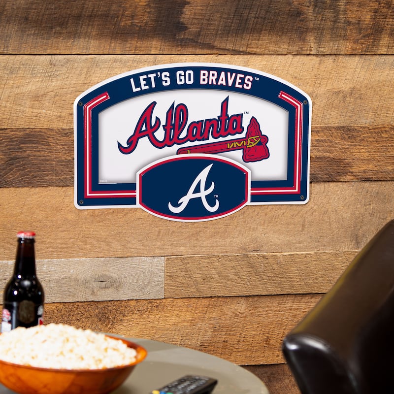 Atlanta Braves Embossed Steel Wall Sign, 11" x 17"