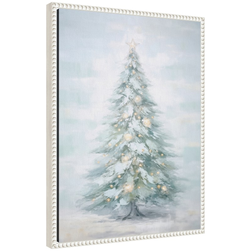 Kate and Laurel Sylvie Beaded Coastal Pastel Tree Framed Canvas by The Creative Bunch Studio - 18x24