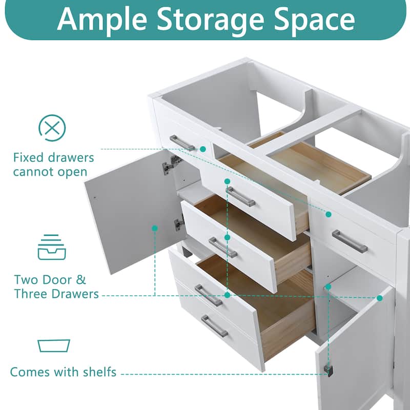 Nephelily 48" 60" 72" Uni-Vanity Bathroom Cabinet with Tall Drawer