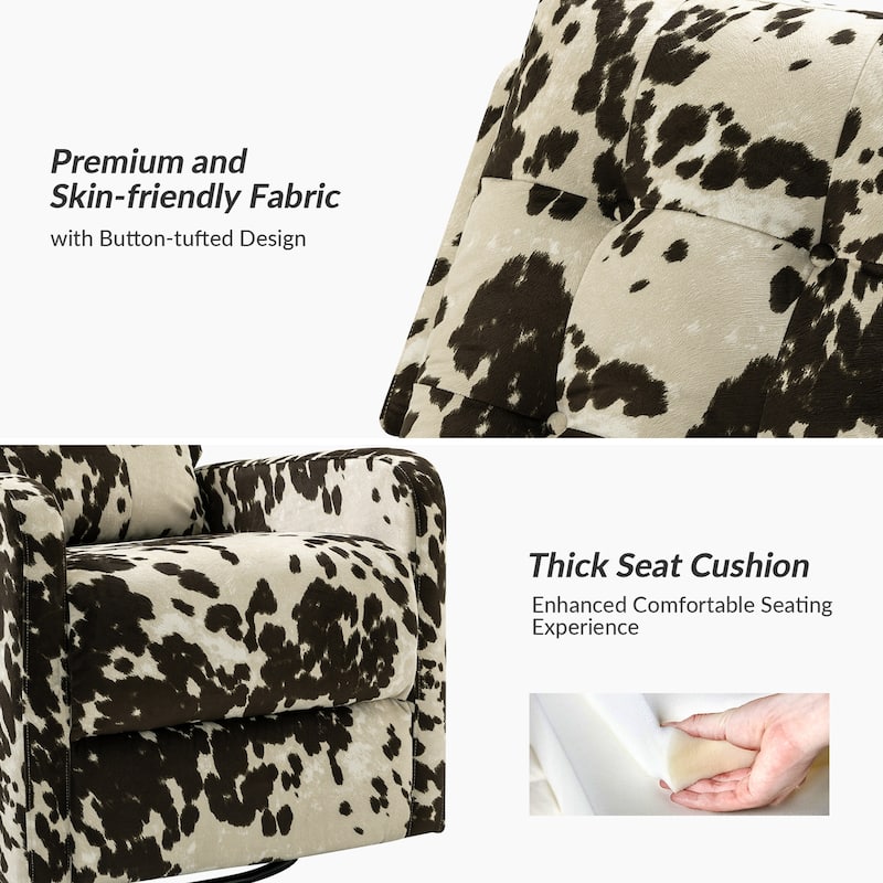 Arlette Floral Manual Swivel Recliner with Tufted Back Set of 2