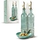 preview thumbnail 22 of 196, COOK WITH COLOR Glass Olive Oil Bottle Dispenser - 2 Pack- 17oz Oil and Vinegar Carafe Decanter Green Champagne Bubbles