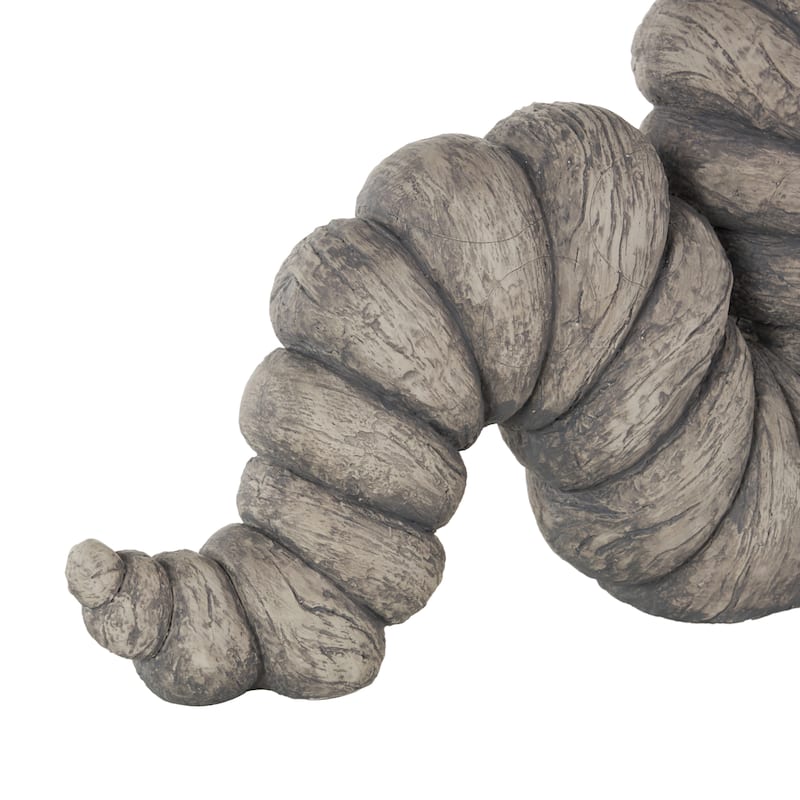Polyresin Worm Textured Sculpture - Gray - Roche River Decor - 4"W x 15"L x 11"H