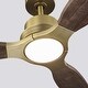 preview thumbnail 15 of 18, Parrot Uncle 56" Transitional Brass Solid Wood Diammable Ceiling Fan with Light and Remote