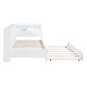 preview thumbnail 9 of 7, Wooden Twin Size DayBed with Trundle and USB Charging Ports, White