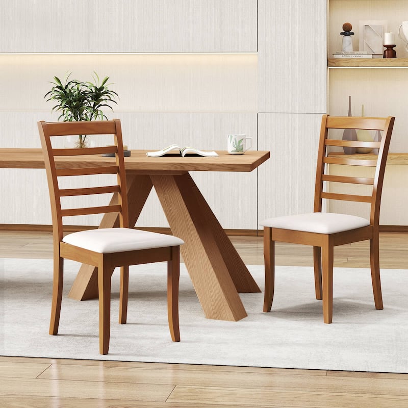 Costway Wooden Dining Chair Set of 2/4 Kitchen Chair with Rubber Wood
