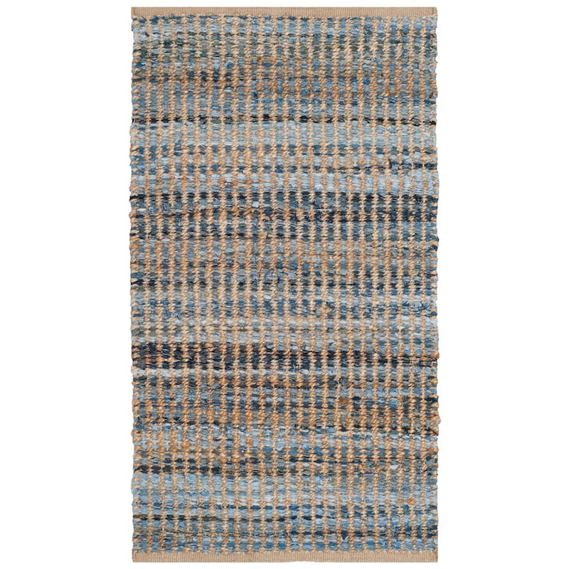 SAFAVIEH Handmade Cape Cod Arlena Coastal Jute Rug - 2'3" x 4' - Natural/Blue
