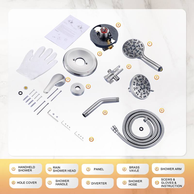 WOWOW Single-handle 7-Spray Dual Shower Head with Tub Spout