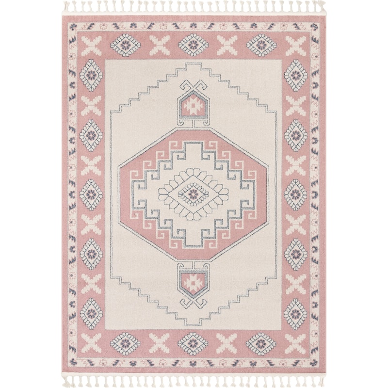 Well Woven Loop De Loop Kaya Tribal Geometric Area Rug - Blush - 7'10" x 10"6" - Rectangle