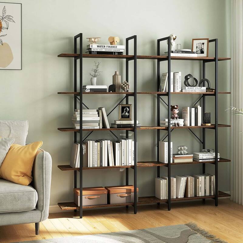 1/2 PCS 5-Tier Bookshelf 62" Tall Book Storage Organizer Shelf