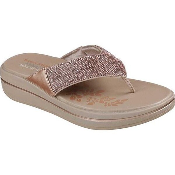 Skechers Women's Relaxed Fit Upgrades Stone Cold Thong Sandal Rose Gold Skechers Women's Relaxed Fit Upgrades Stone Cold Thong Sandal Rose Gold