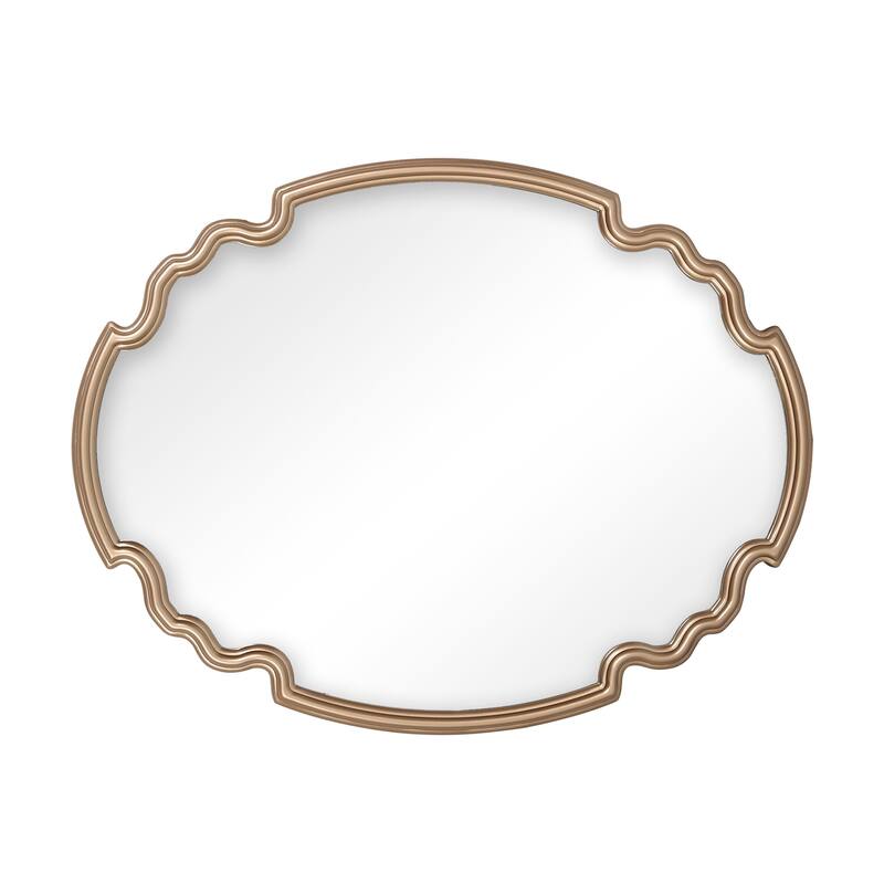 Scalloped Oval Wall Mirror Bathroom Vanity Mirror - 35.4'' H X 27.6" W x 1.2" D