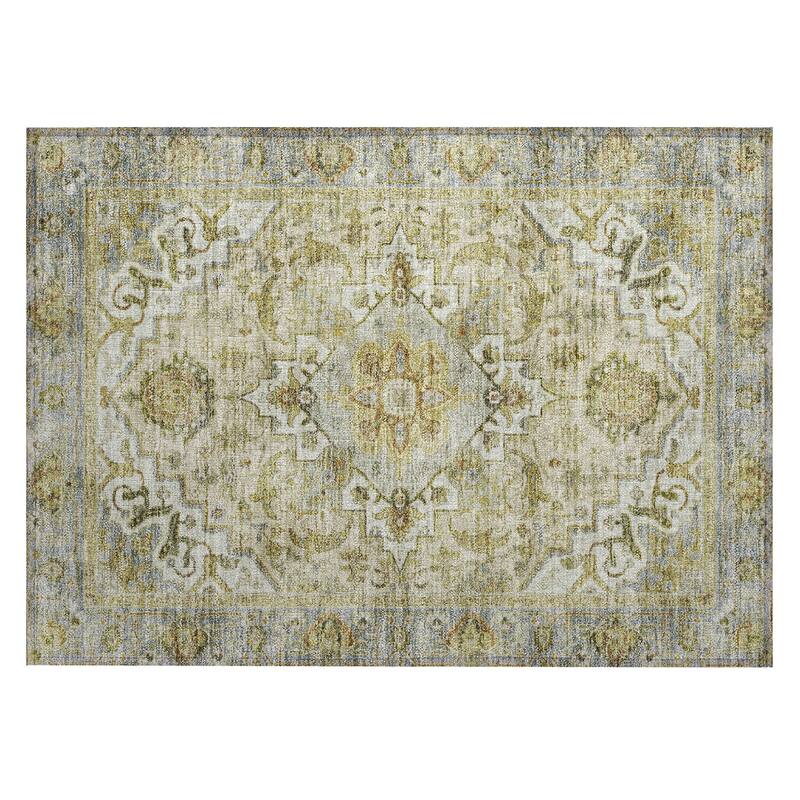 Machine Washable Indoor/Outdoor Traditional Vintage Chantille Rug