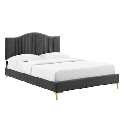 Juniper Channel Tufted Performance Velvet Queen Platform Bed